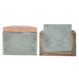 Wood Concrete Mubkhar Set