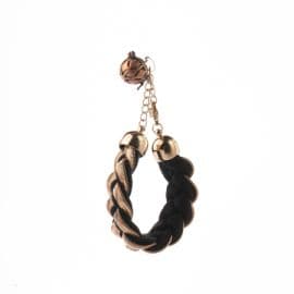 Bracelet With Empty Diffuser Locket - Black & Rose Gold