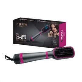 Hair Dryer Brush 2-in-1 with ions - Black/Pink