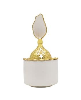White Mubkhar With Gold Top