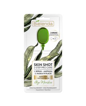 Skin Shot 2 Step Sheet Mask & Ampoule Serum Marine Algae Moisturizing And Antioxidation