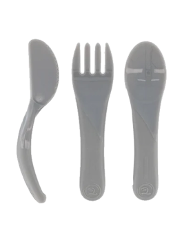 Cutlery Learning Set - 3 Pcs - Grey