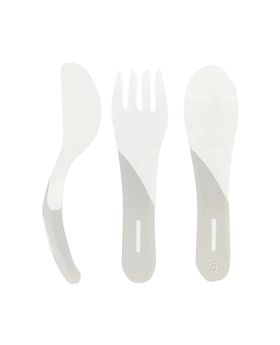 Cutlery Learning Set - 3 Pcs - White