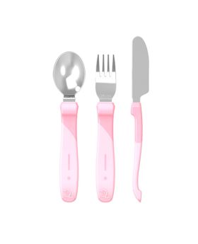 Cutlery Learning Set - Stainless Steel - 3 Pcs - Pink