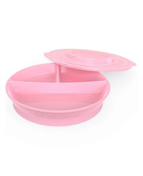 Divided Plate With Lid - Pink