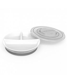 Divided Plate With Lid - White
