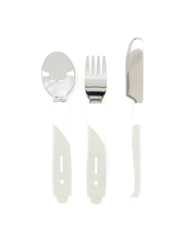 مجموعة تعليمية من أدوات المائدة - ستينليس ستيل - 3 قطع - أبيض